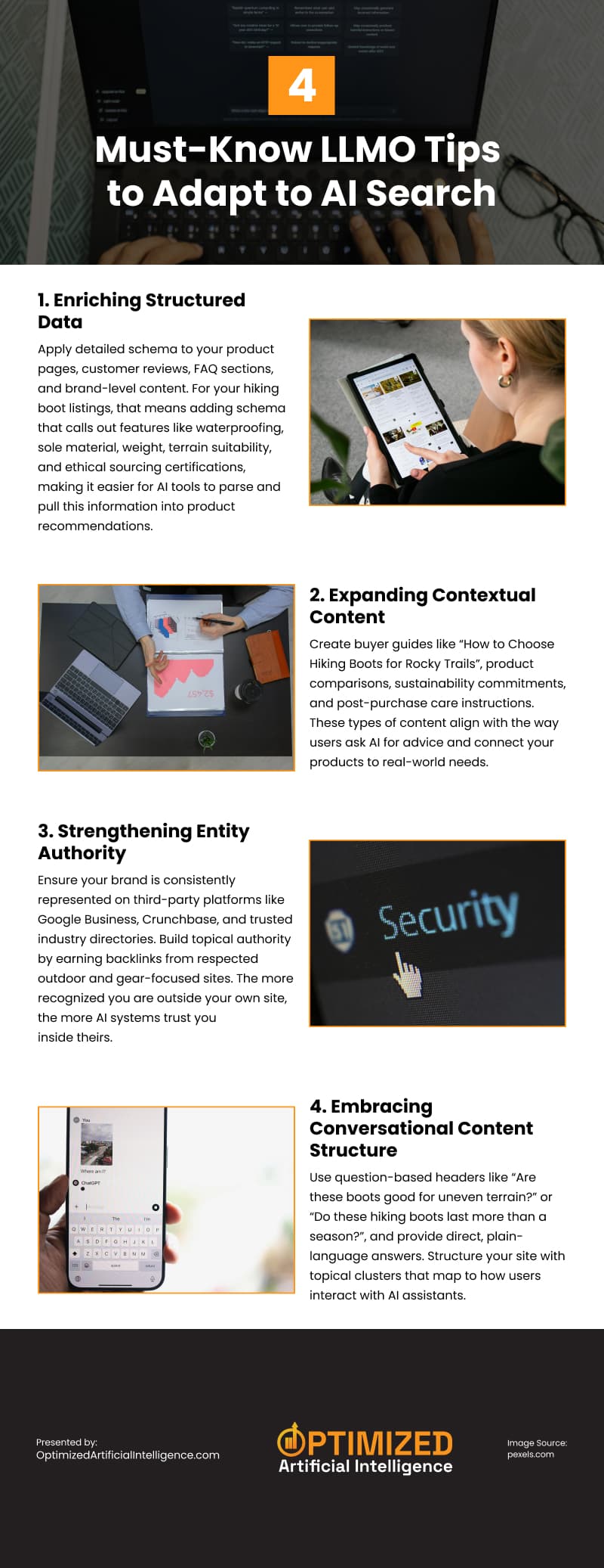 4 Must-Know LLMO Tips to Adapt to AI Search Infographic