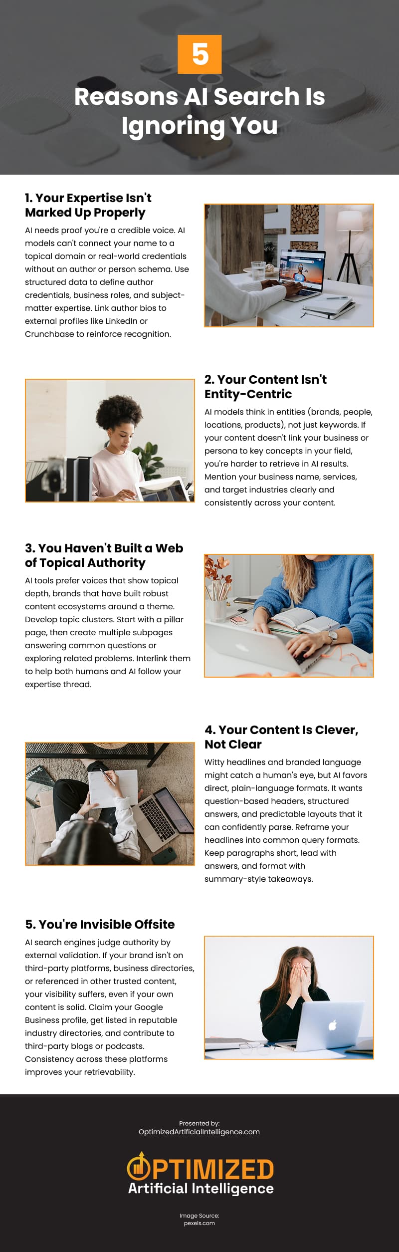 5 Reasons AI Search Is Ignoring You Infographic